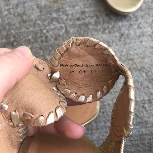 Jack Rogers Lauren Gold Wedge Slide Sandals - Picture 4 of 8